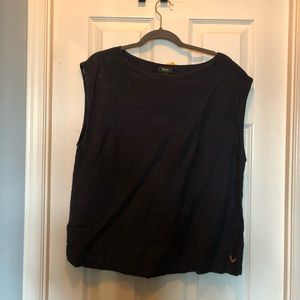 Roots navy linen top